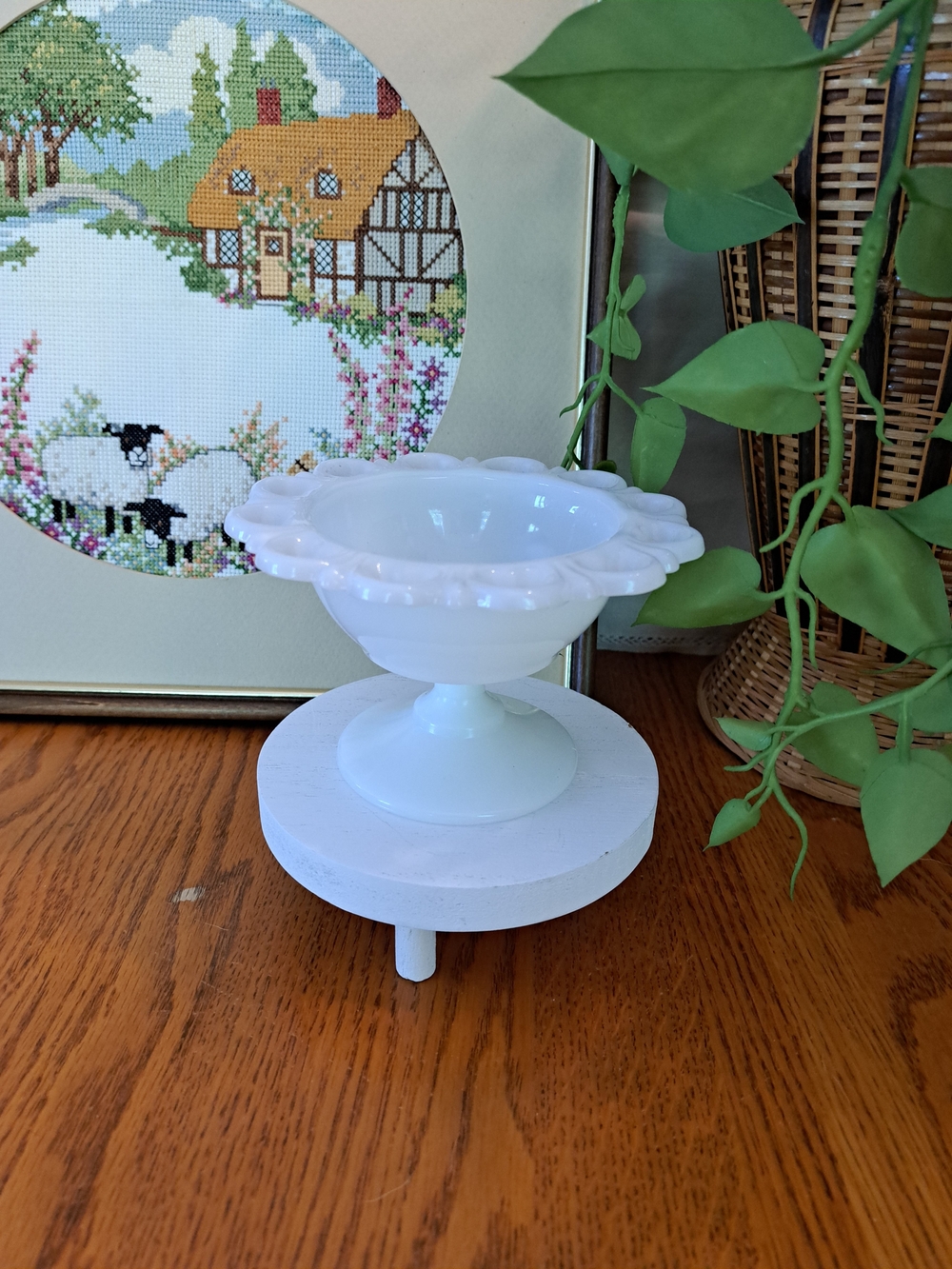 Anchor Hocking White Milk Glass Compote Dish - Picture 1 of 3